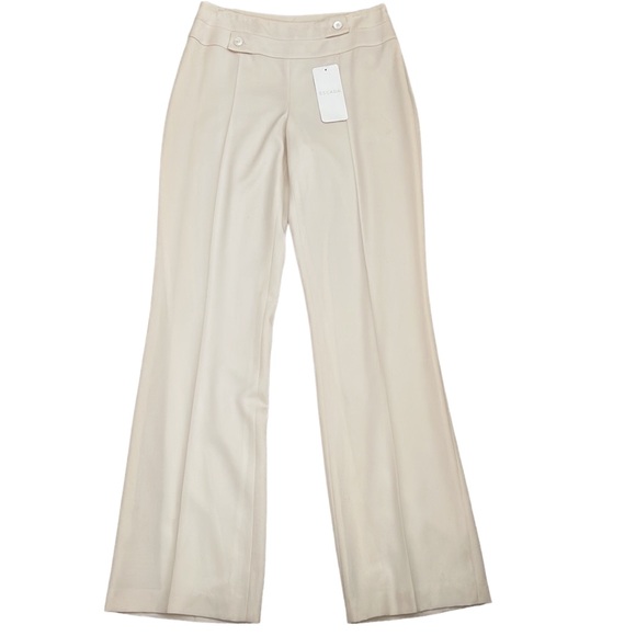 NWT Escada Cream Virgin Wool Tailored Trousers Pants Size 8